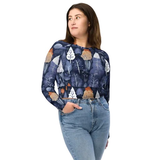 Midnight Canopy on a Long Sleeve Crop Top