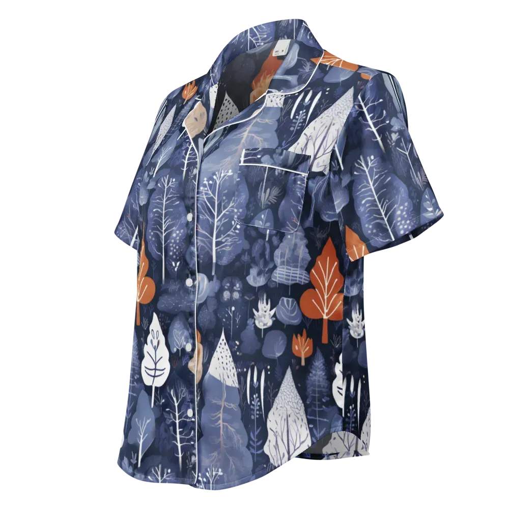 Midnight Canopy on Women's Short Sleeve Pajama Top — Left Front