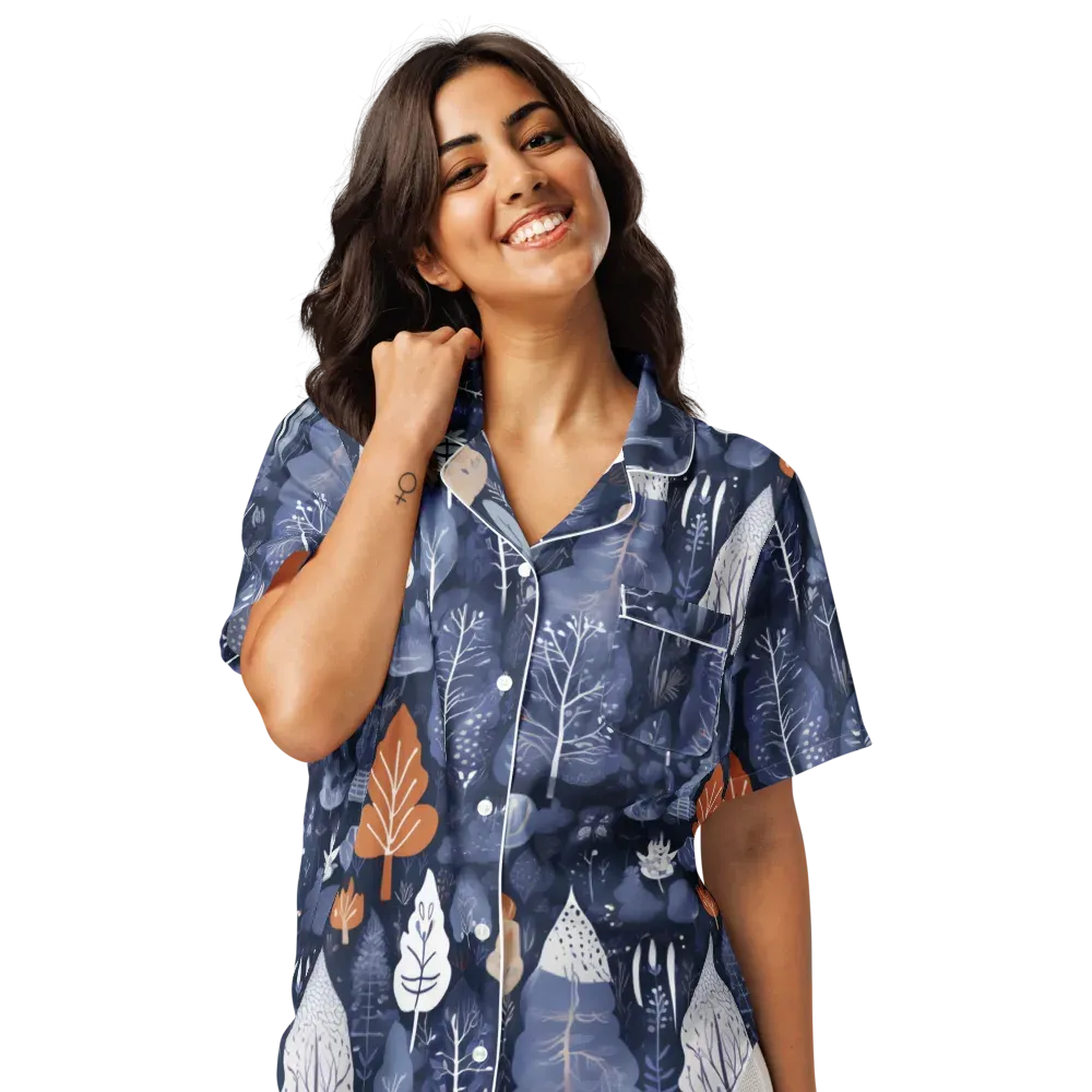 Midnight Canopy on Women's Short Sleeve Pajama Top — Front