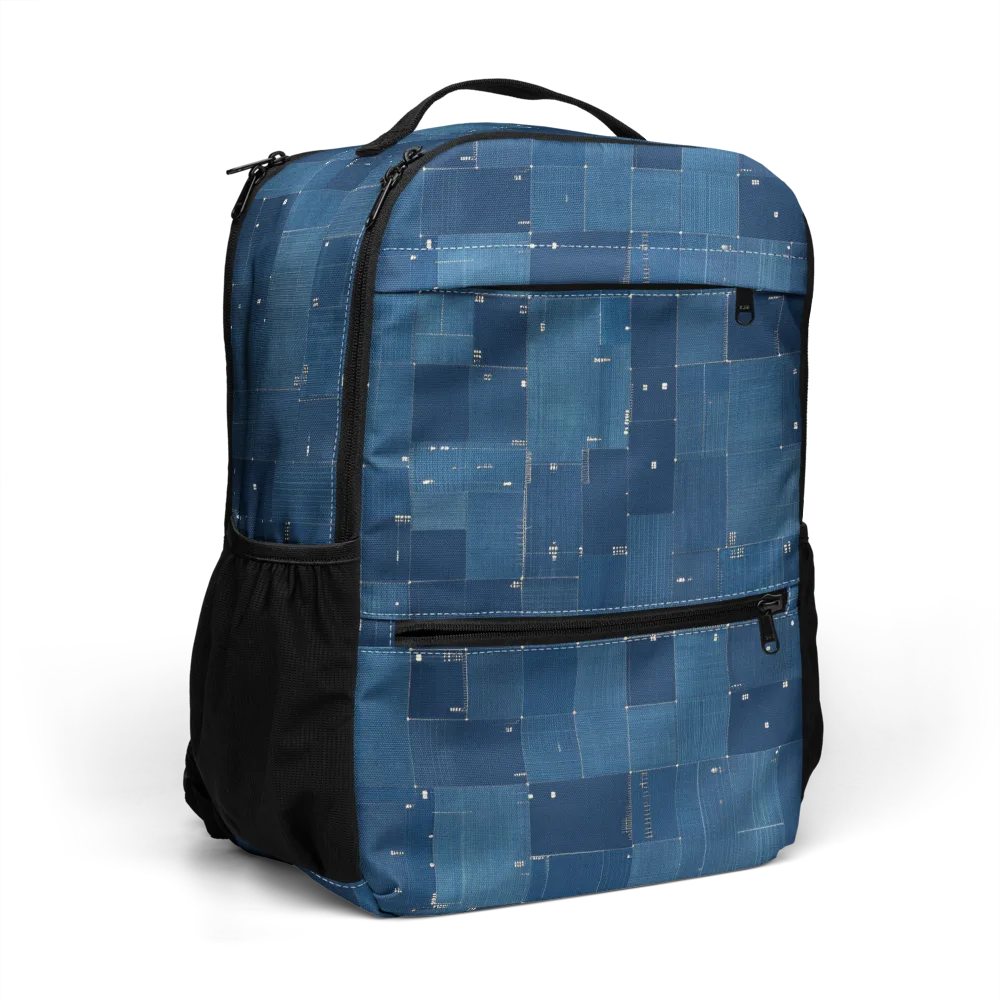 Denim Mosaic on Utility Backpack — Right Front