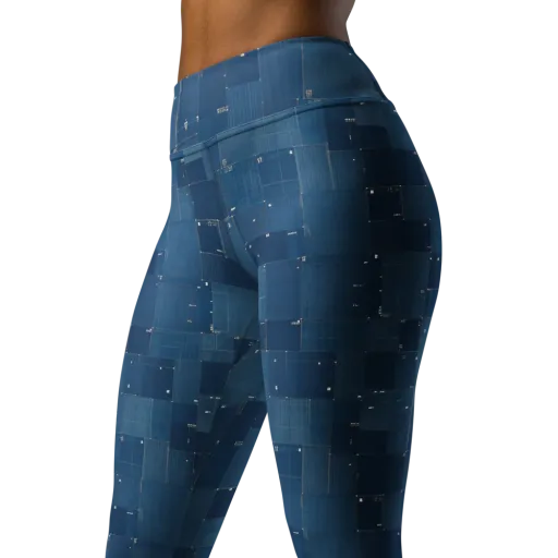 Denim Mosaic on a Yoga Leggings