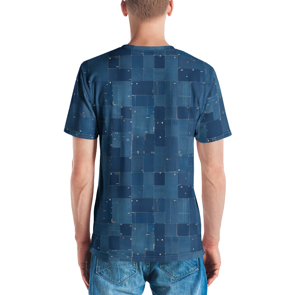 Denim Mosaic on Men's Crew Neck T-Shirt — Back