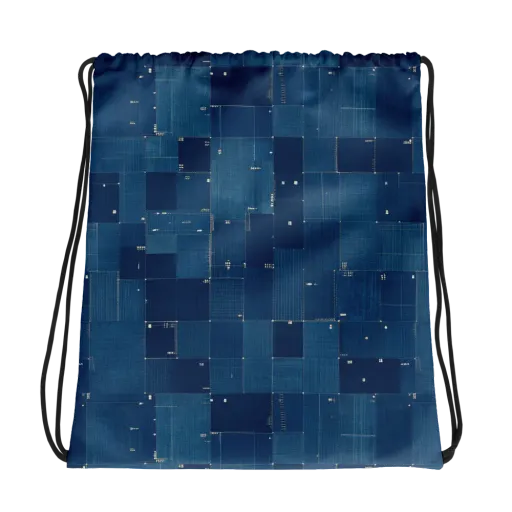 Denim Mosaic on a Drawstring Bag