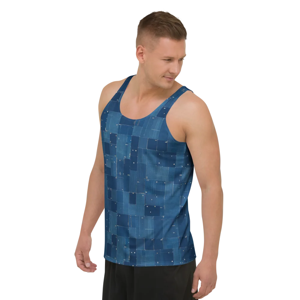 Denim Mosaic on Men's Tank Top — Left Front