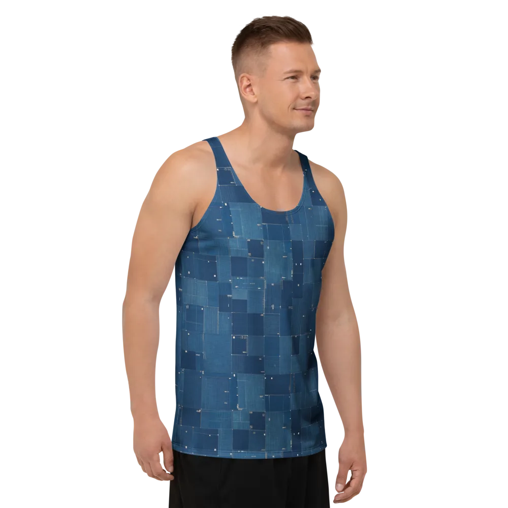 Denim Mosaic on Men's Tank Top — Right Front