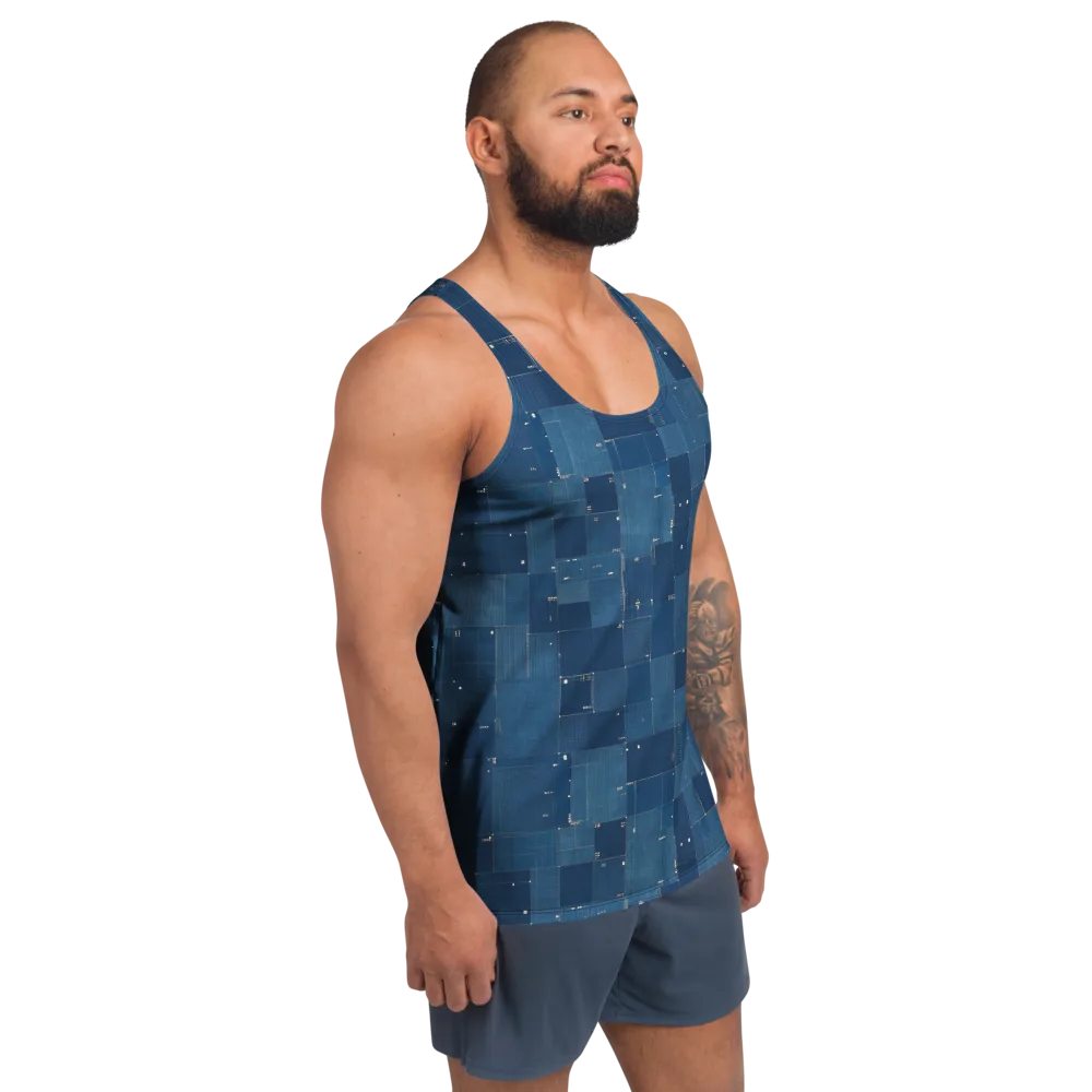 Denim Mosaic on Men's Tank Top — Right Front
