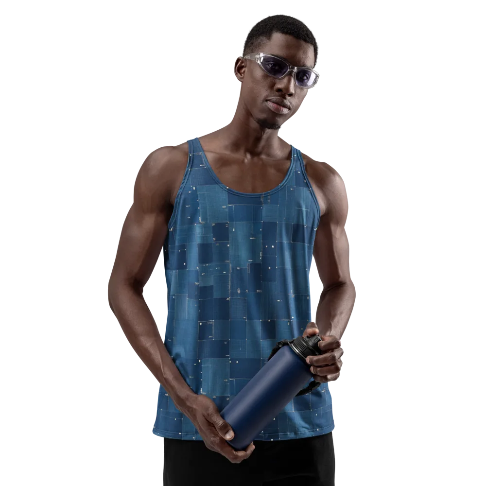 Denim Mosaic on Men's Tank Top — Front