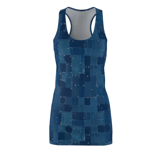 Denim Mosaic on a Racerback Dress