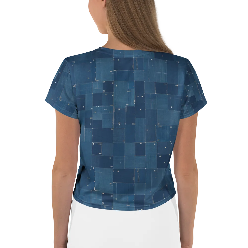 Denim Mosaic on Crop Tee — Back