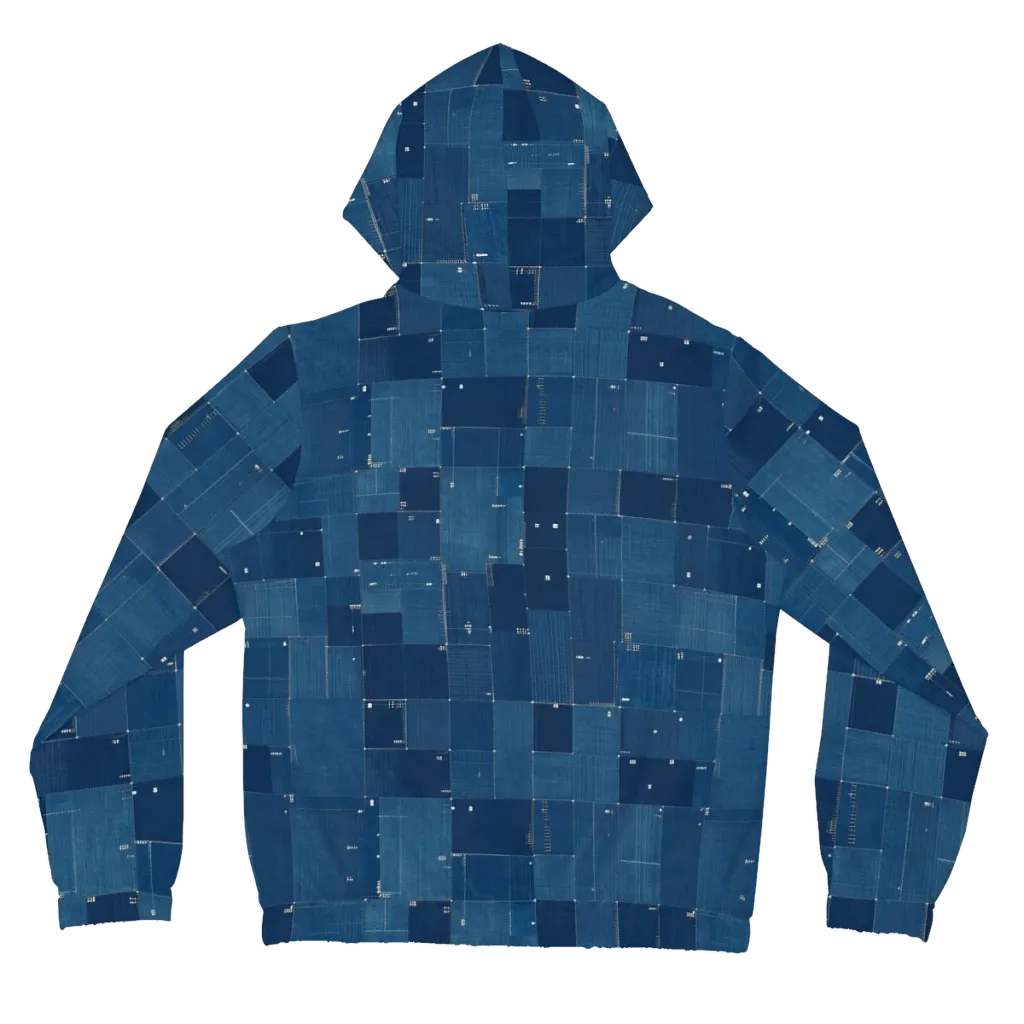 Denim Mosaic on Women's Full-Zip Hoodie — Back