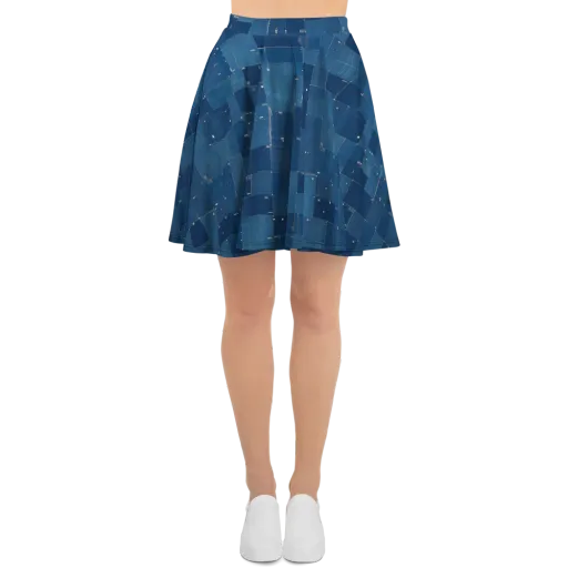 Denim Mosaic on a Skater Skirt