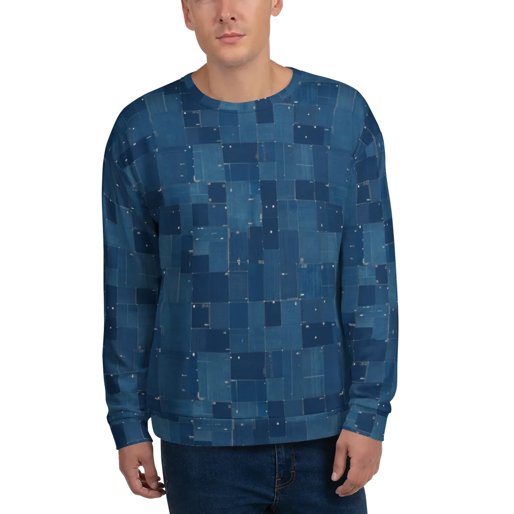 Denim Mosaic on Sweatshirt — Front