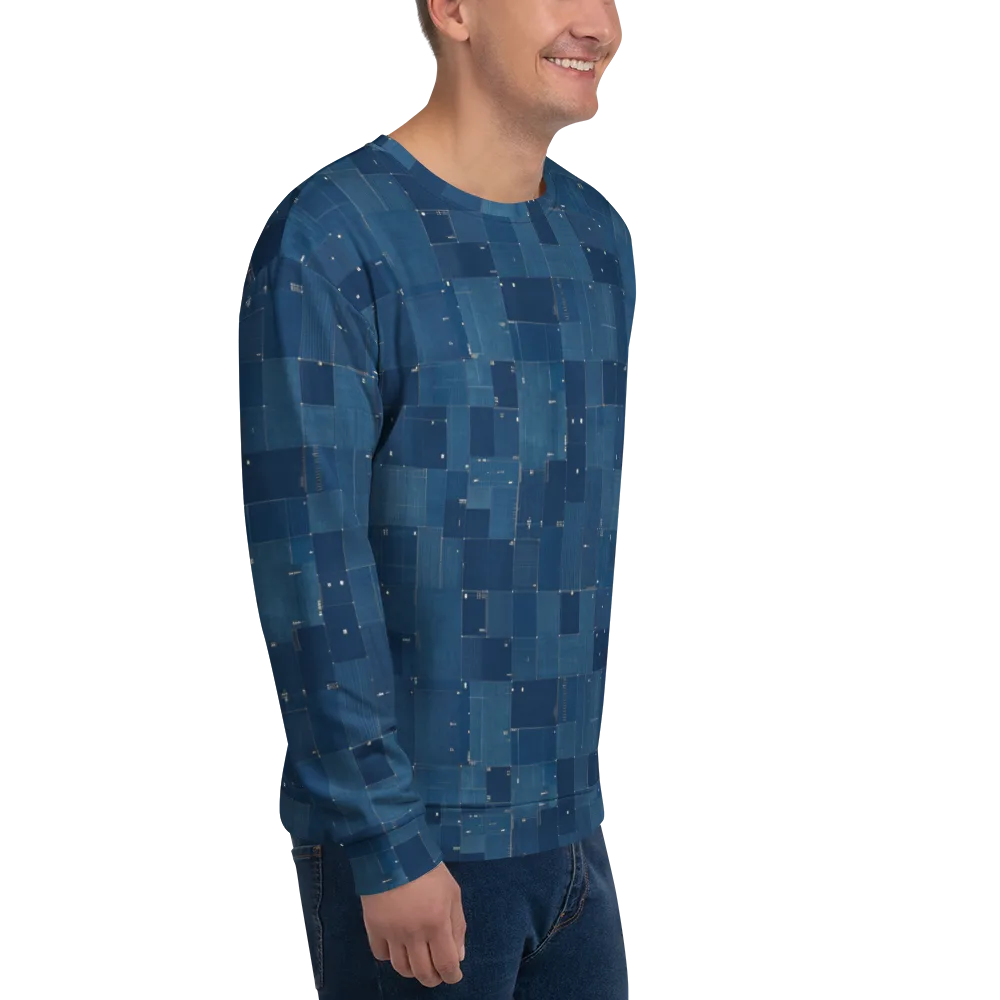 Denim Mosaic on Sweatshirt — Right Front