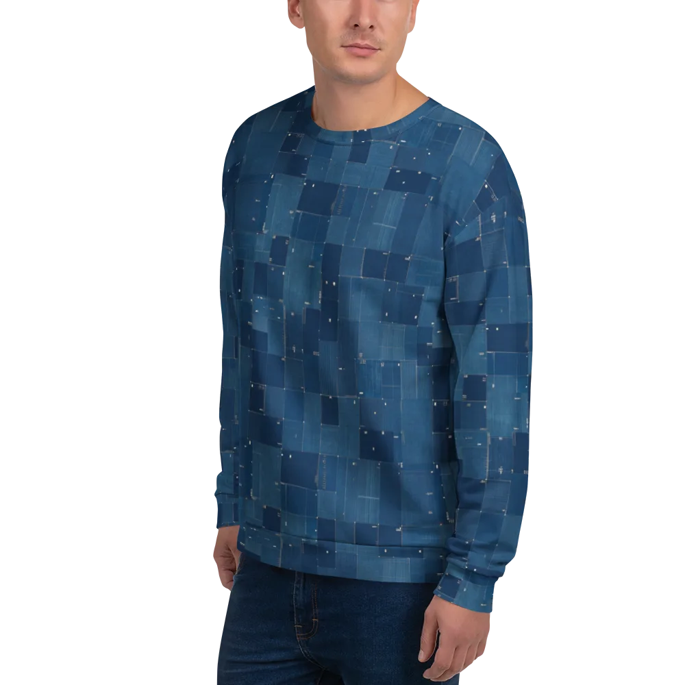 Denim Mosaic on Sweatshirt — Left Front