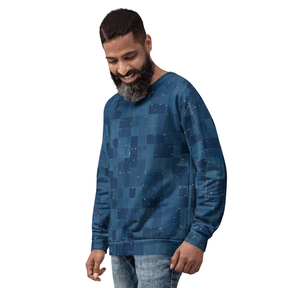 Denim Mosaic on Sweatshirt — Left Front