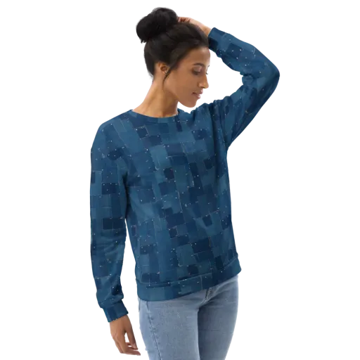 Denim Mosaic on a Sweatshirt