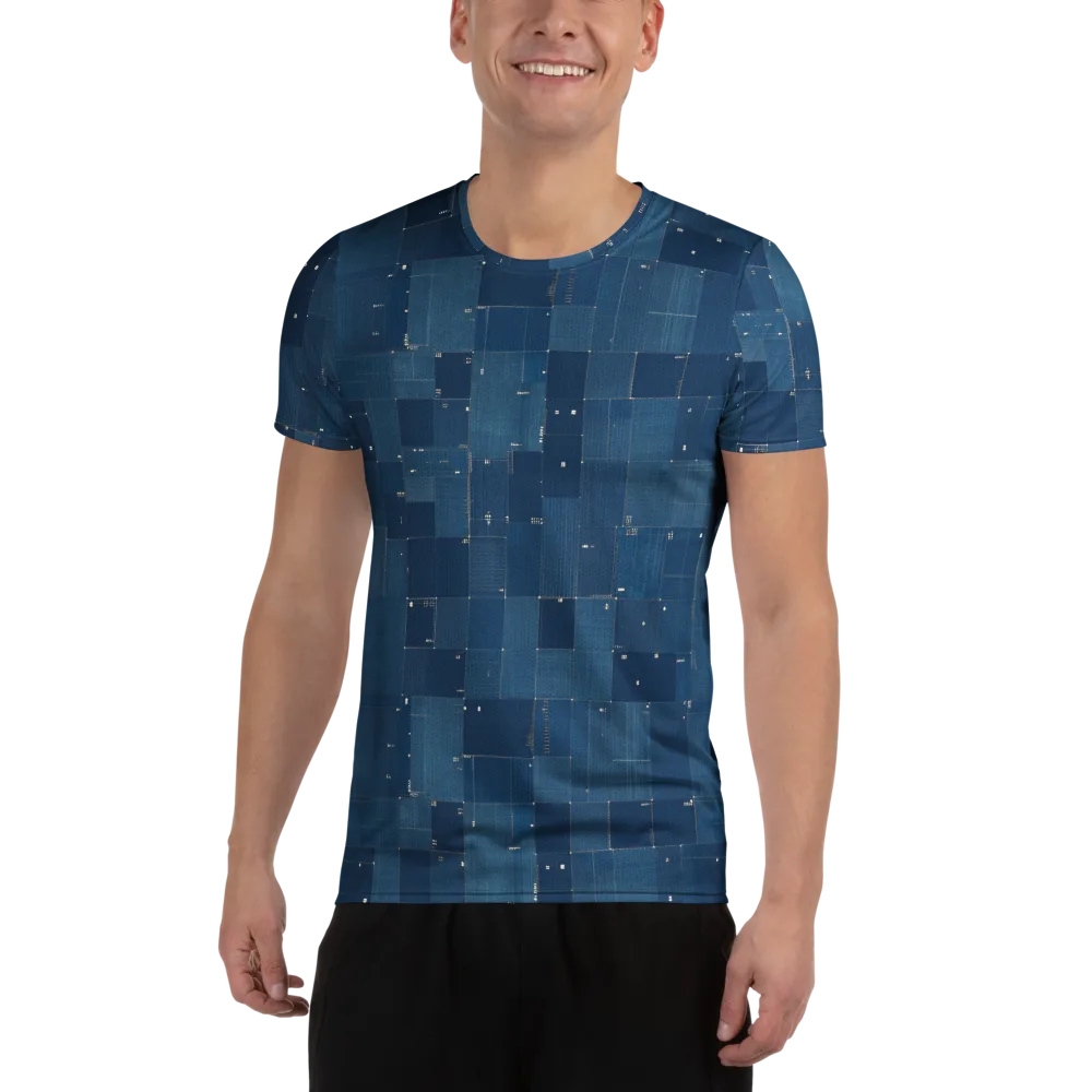 Denim Mosaic on Men's Athletic T-Shirt — Front