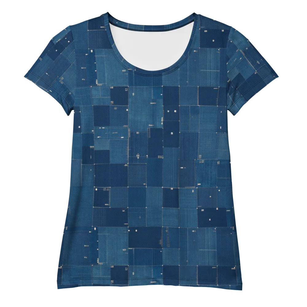Denim Mosaic on Women's Athletic T-Shirt — Front