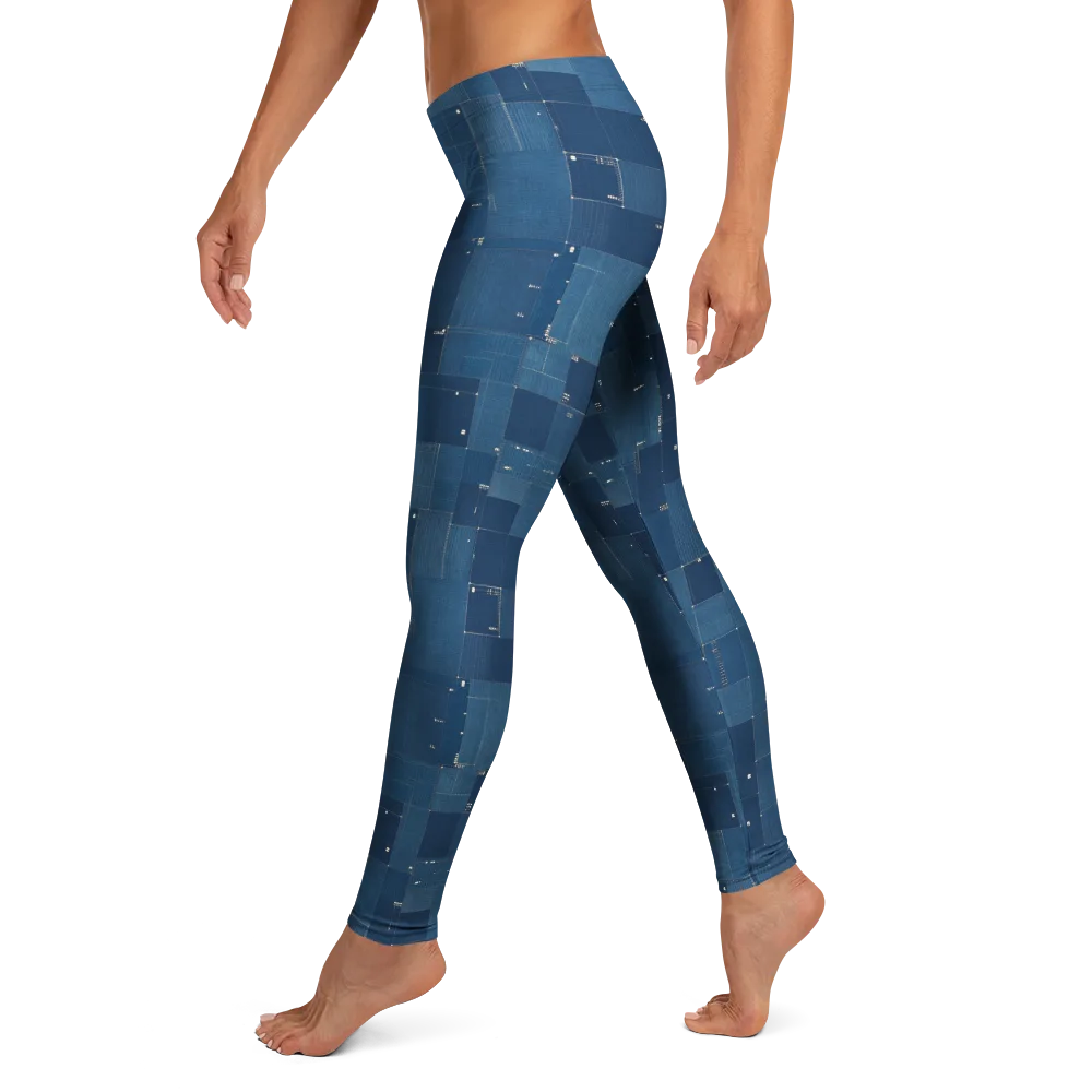 Denim Mosaic on Leggings — Left