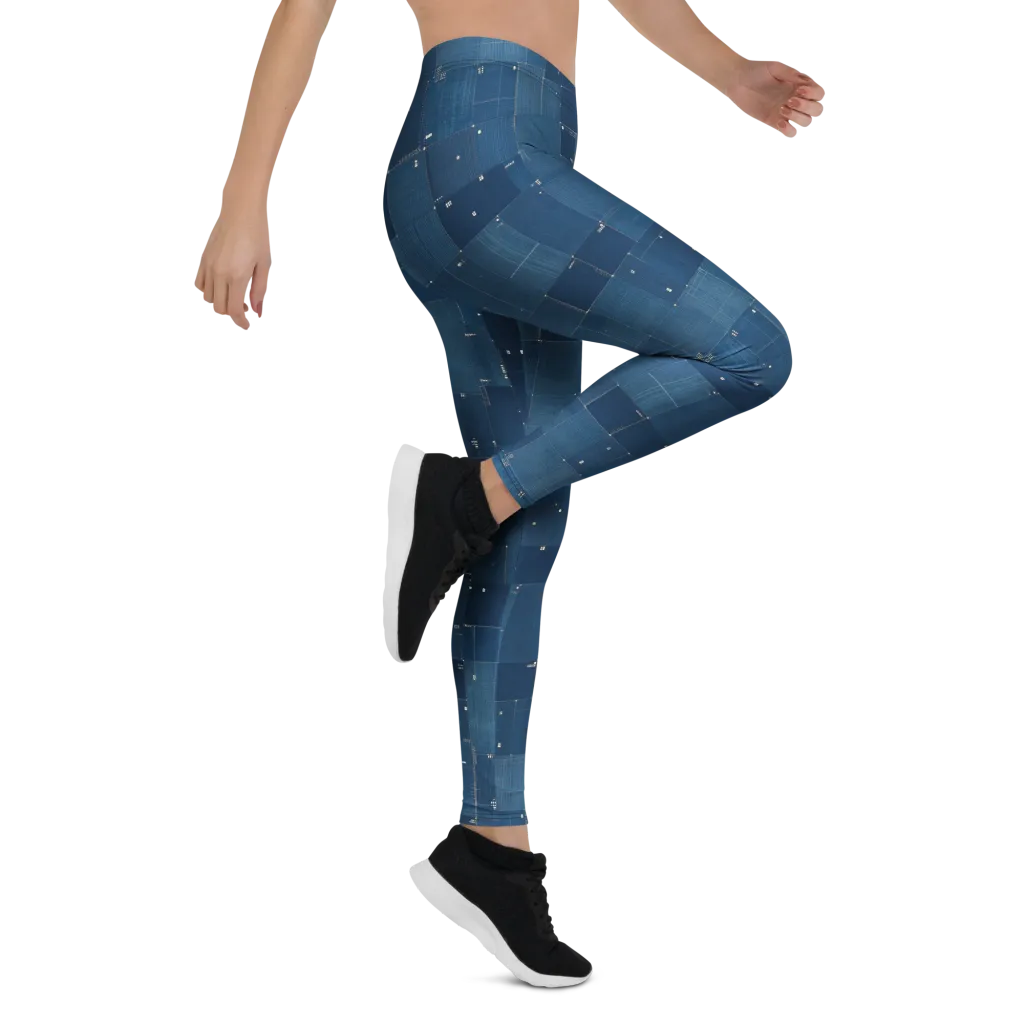 Denim Mosaic on Leggings — Right