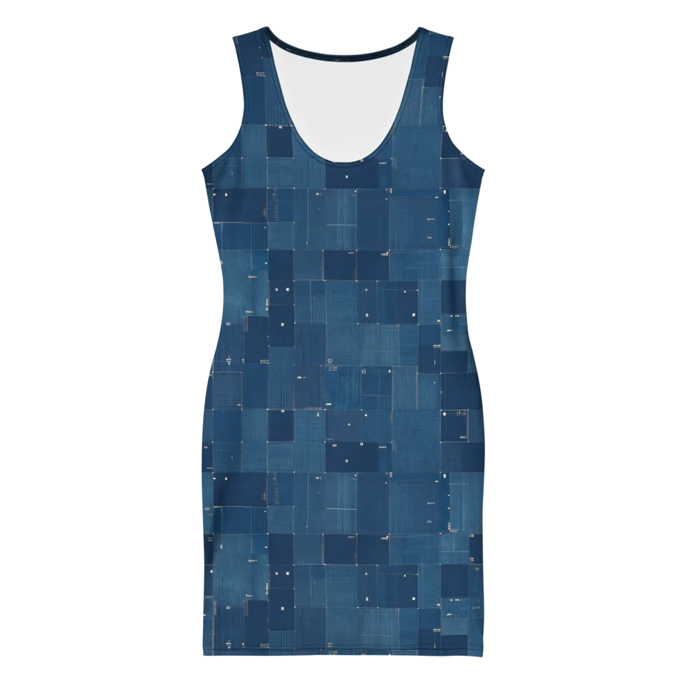 Denim Mosaic on Bodycon Dress — Front