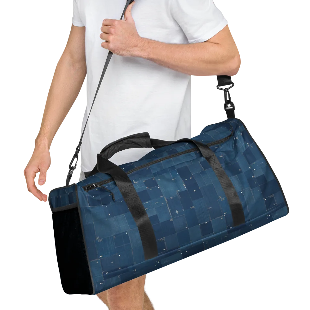 Denim Mosaic on Duffle Bag — Right Front