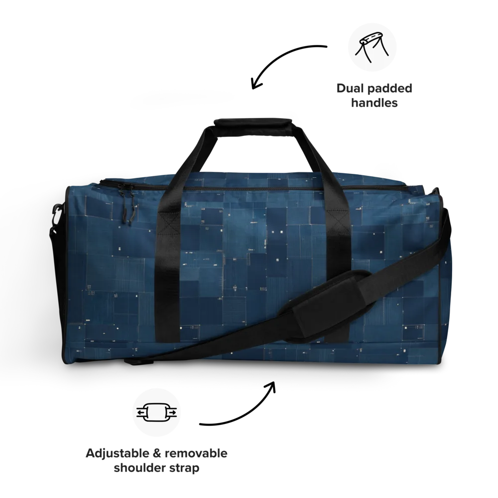 Denim Mosaic on Duffle Bag — Front