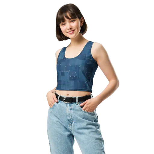 Denim Mosaic on a Crop Top
