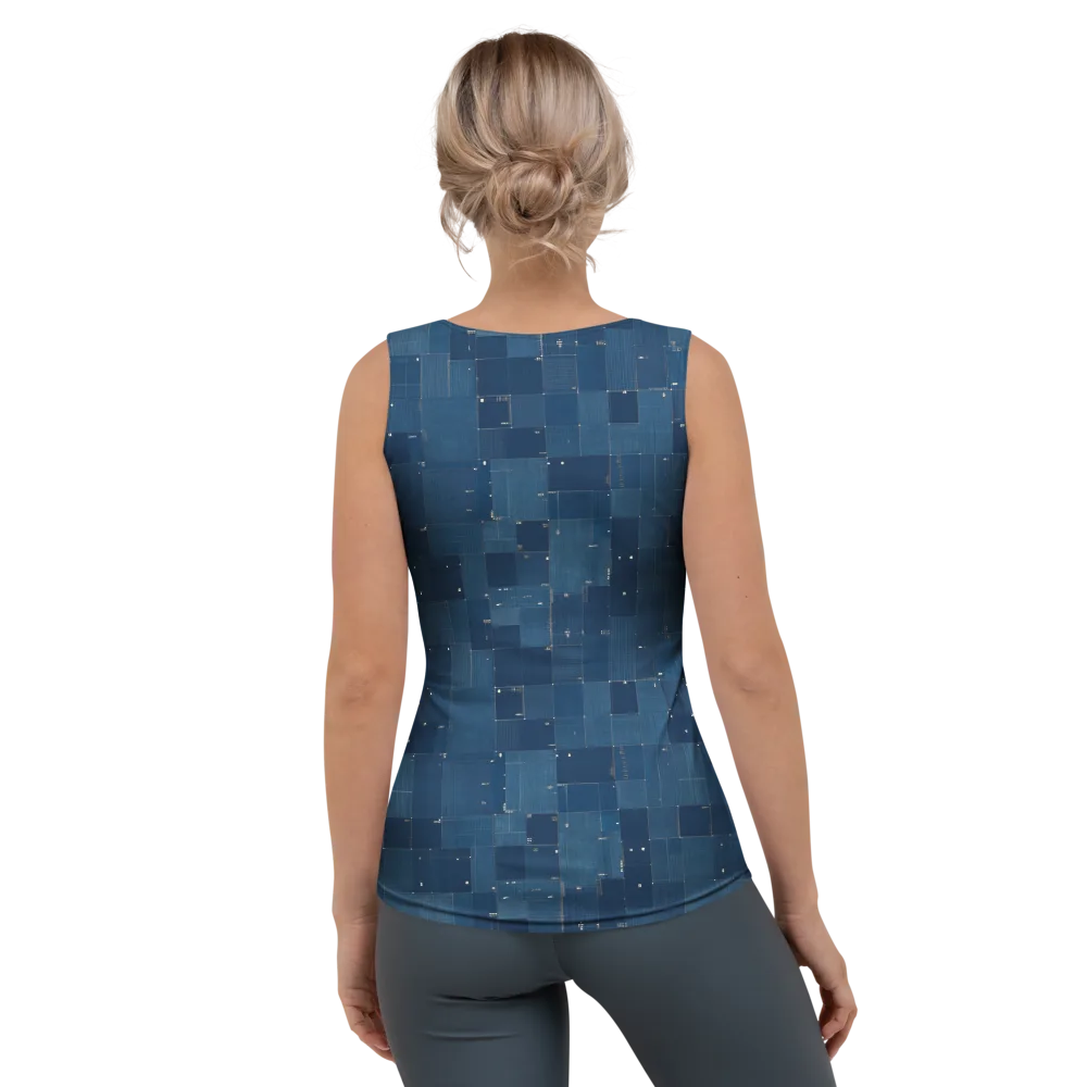 Denim Mosaic on Women's Tank Top — Back