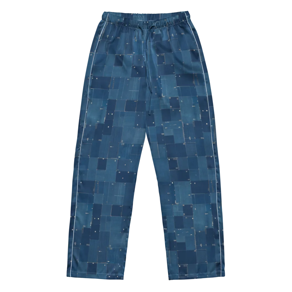 Denim Mosaic on Women's Pajama Pants — Front