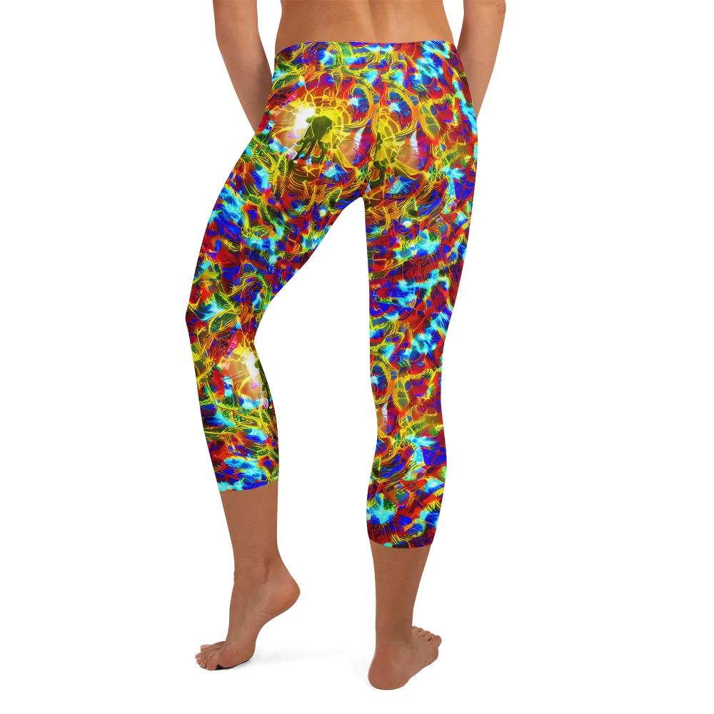 Electric Tempest on Capri Leggings — Back