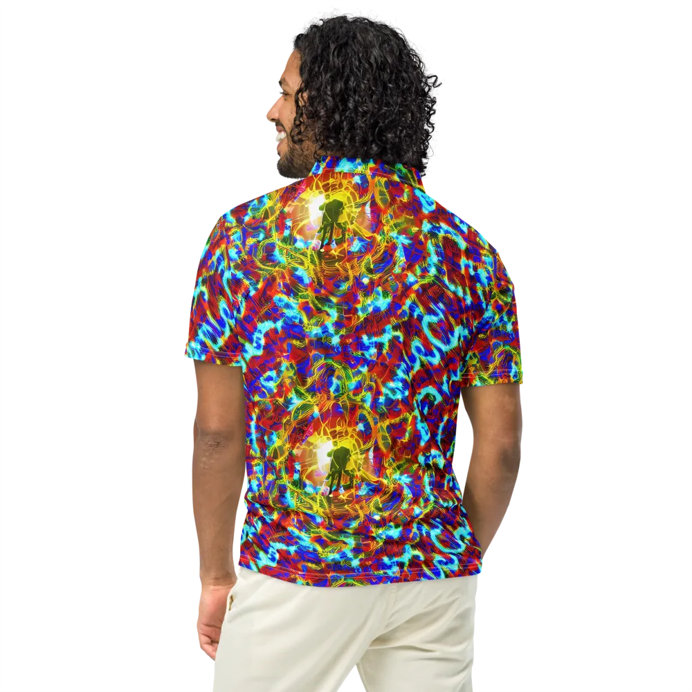 Electric Tempest on Men's Slim Fit Polo Shirt — Back