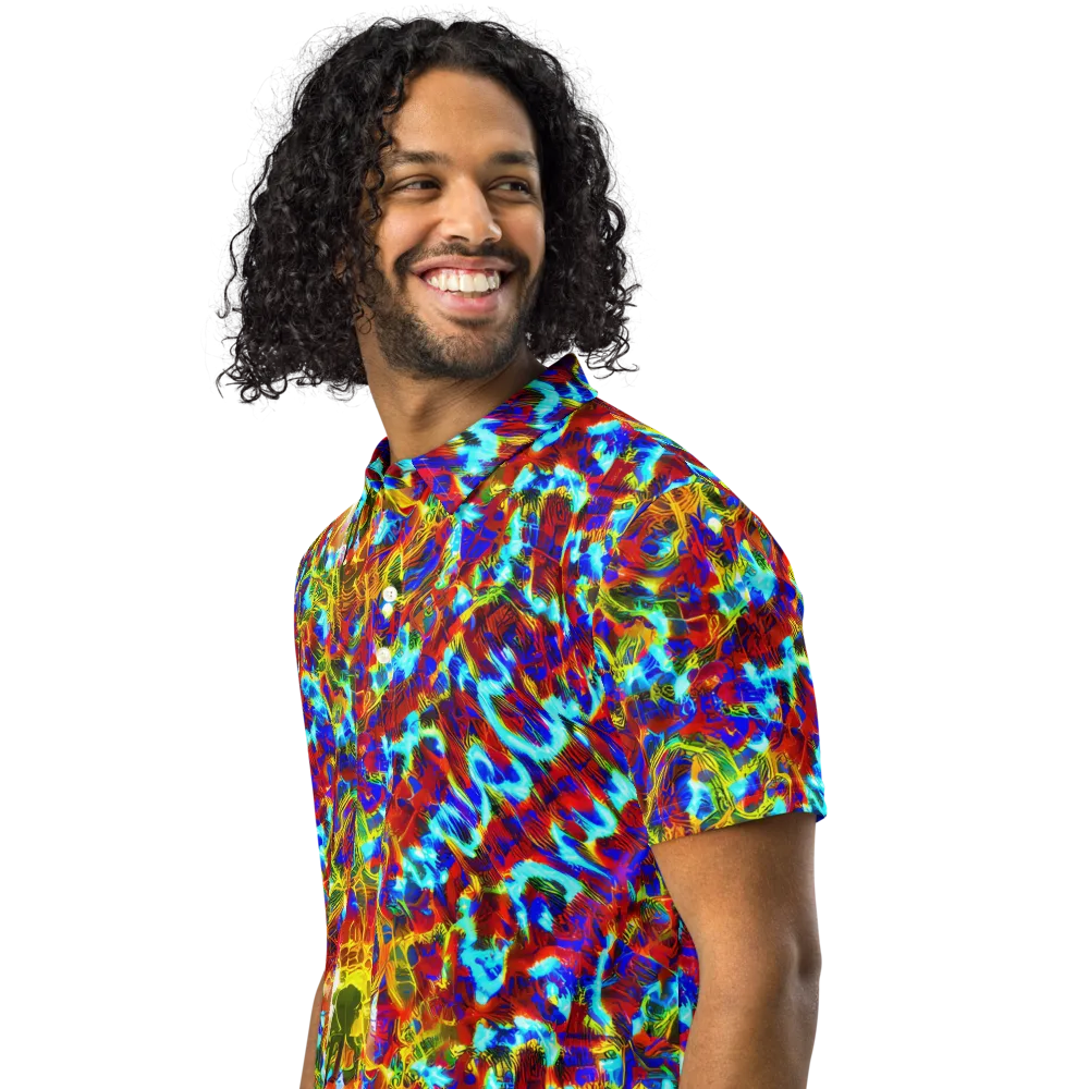 Electric Tempest on Men's Slim Fit Polo Shirt — Left Front