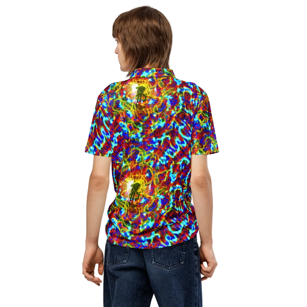 Electric Tempest on Men's Slim Fit Polo Shirt — Back
