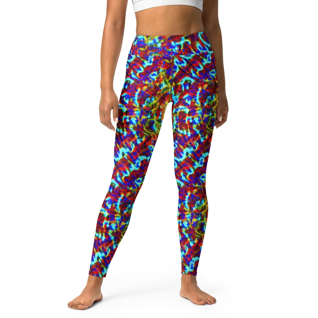 Electric Tempest on Yoga Leggings — Front