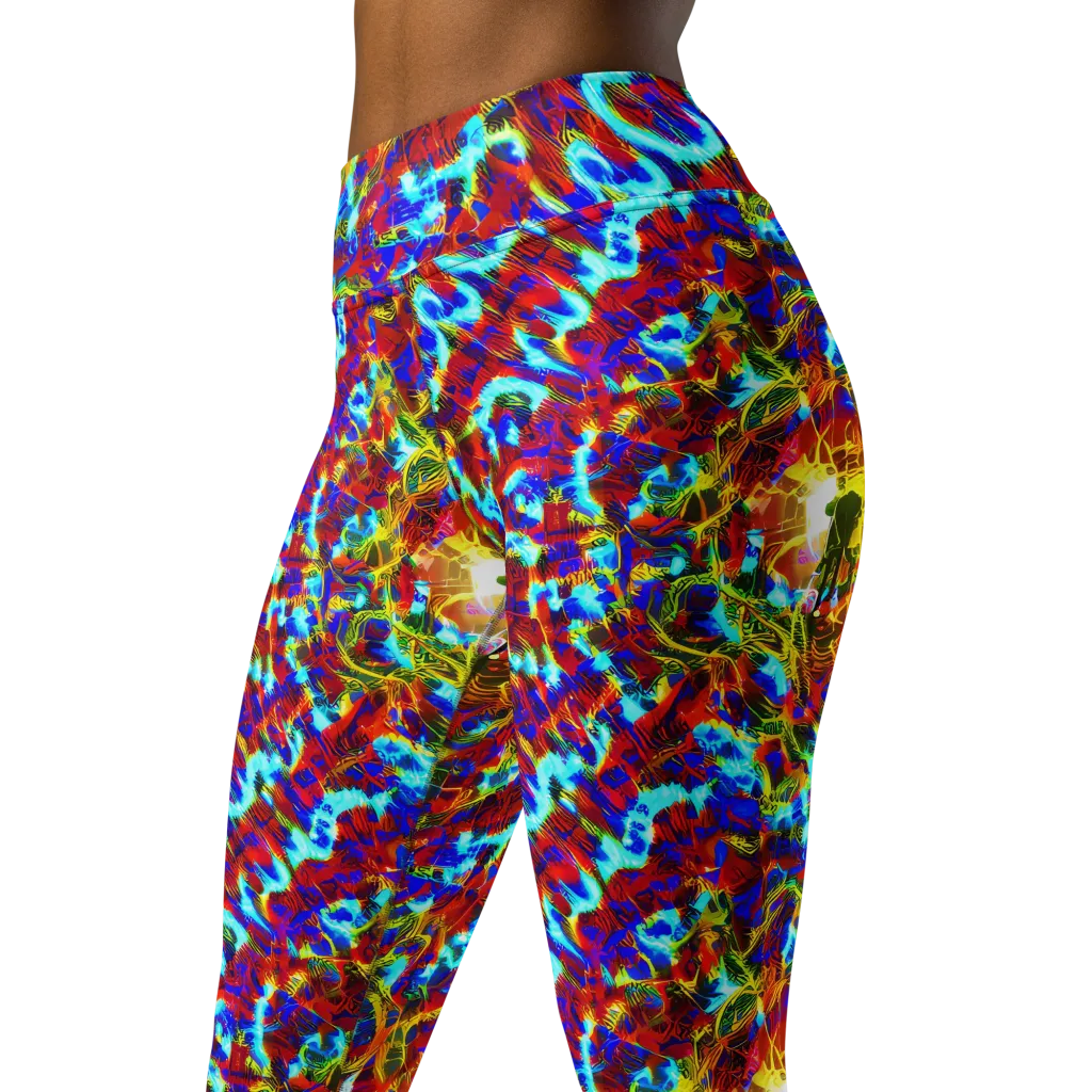 Electric Tempest on Yoga Leggings — Left Front