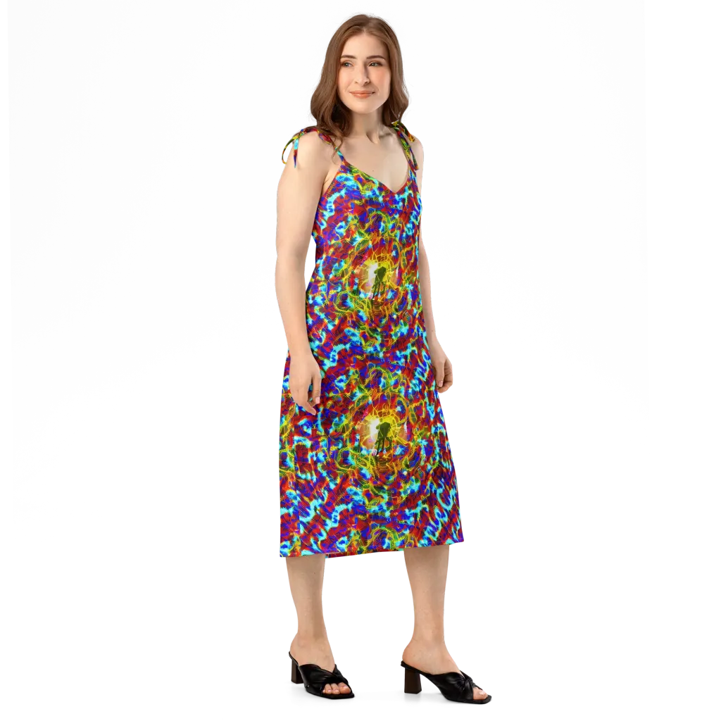 Electric Tempest on Slip Dress — Right Front