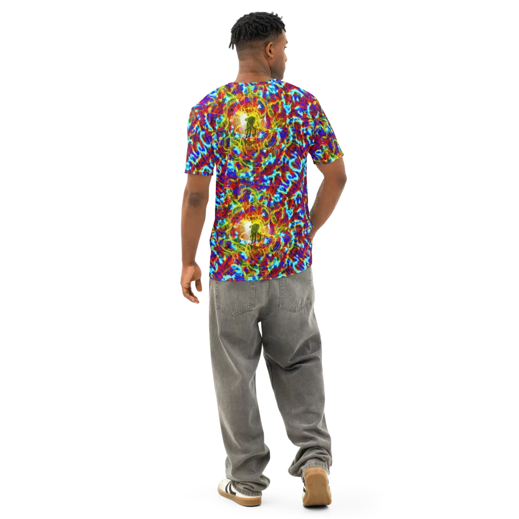 Electric Tempest on Men's Cotton Crew Neck T-Shirt — Back