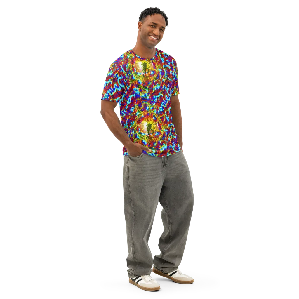 Electric Tempest on Men's Cotton Crew Neck T-Shirt — Right Front