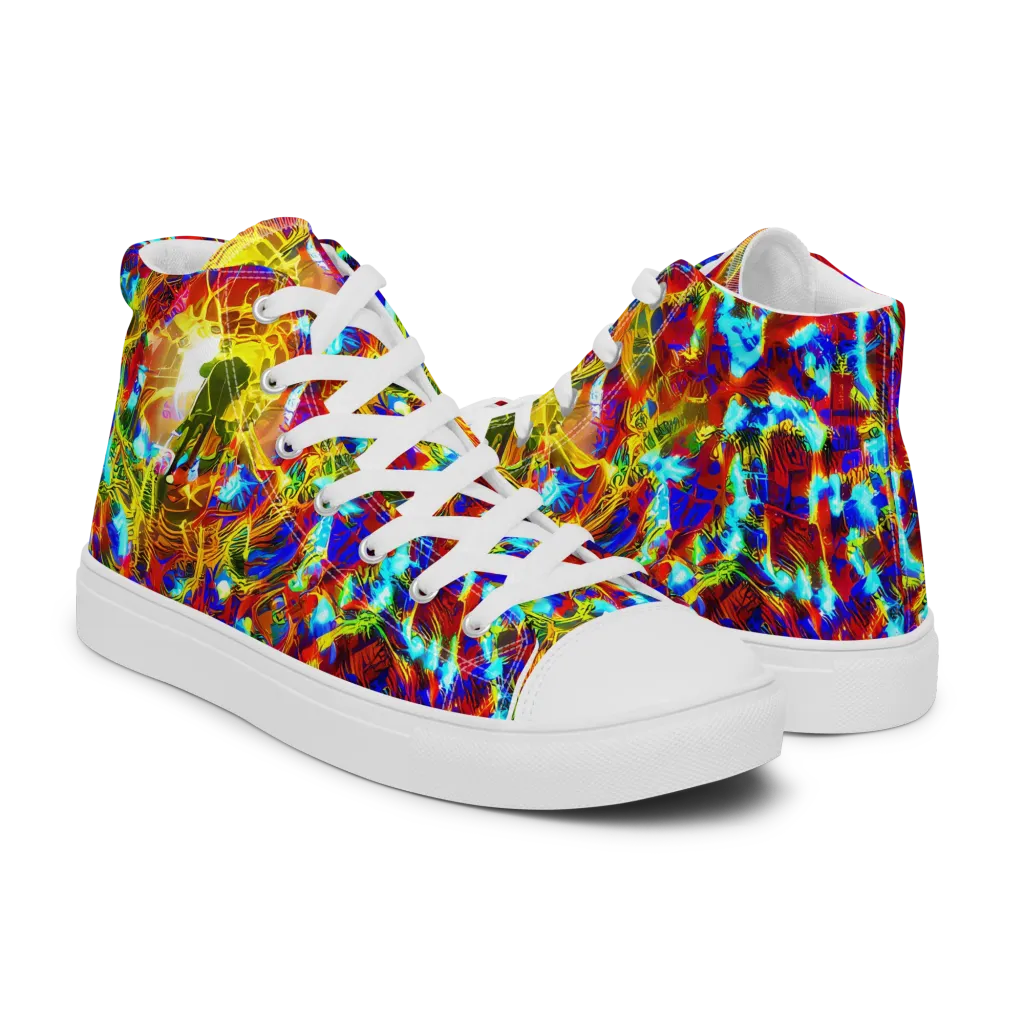 Electric Tempest on Men's High Top Canvas Shoes — Right