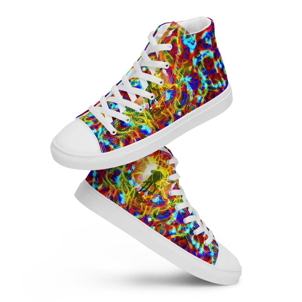 Electric Tempest on Men's High Top Canvas Shoes — Front
