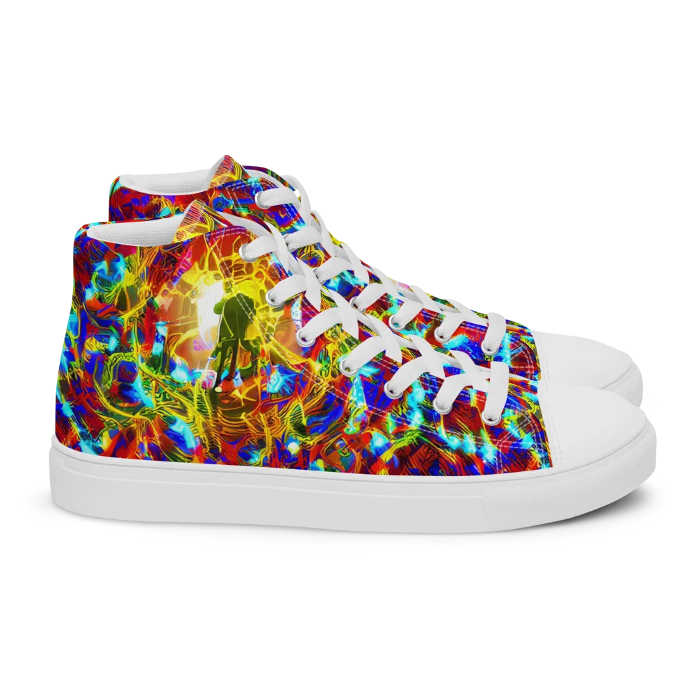 Electric Tempest on Women's High Top Canvas Shoes — Right