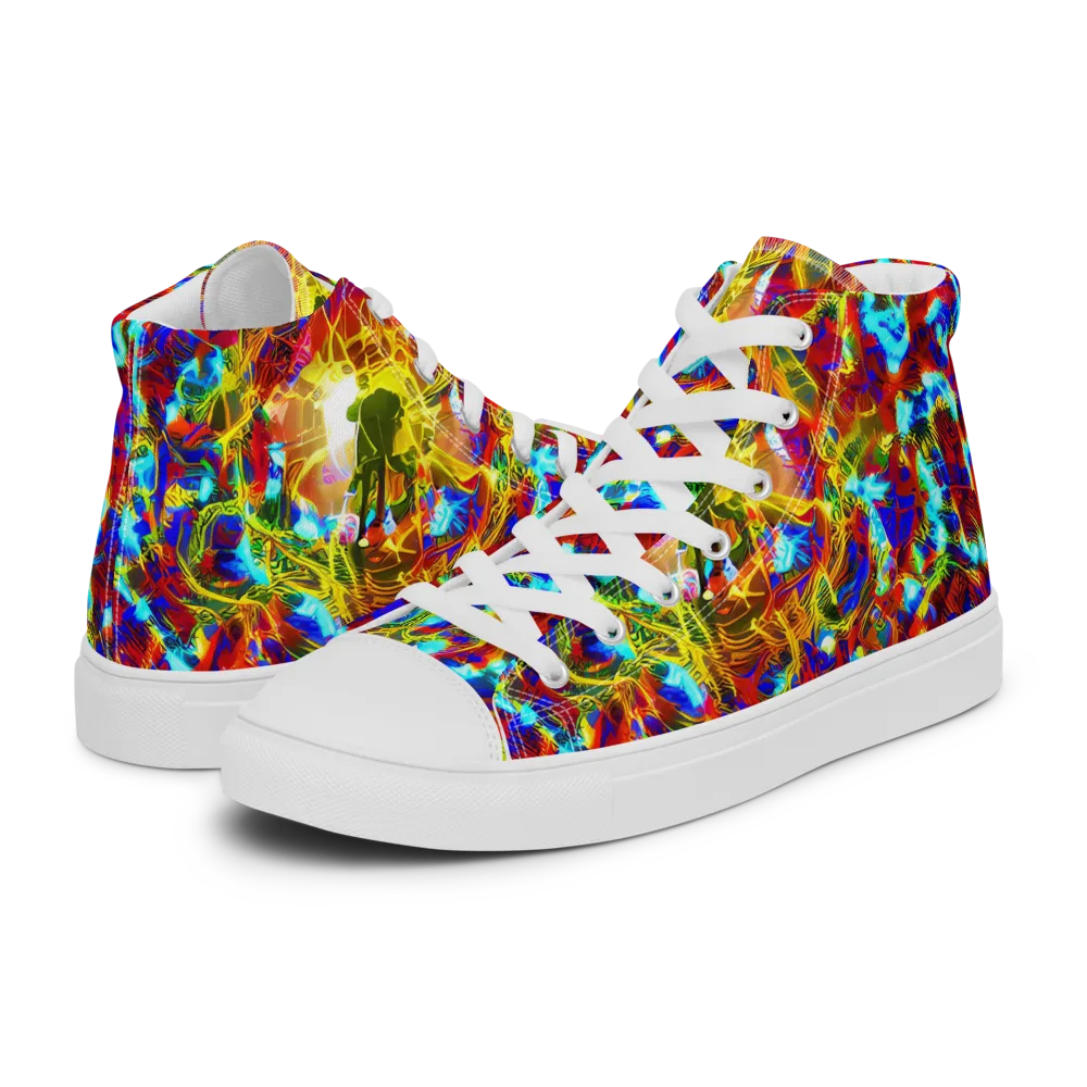 Electric Tempest on Women's High Top Canvas Shoes — Left