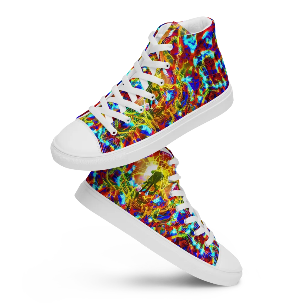 Electric Tempest on Women's High Top Canvas Shoes — Front