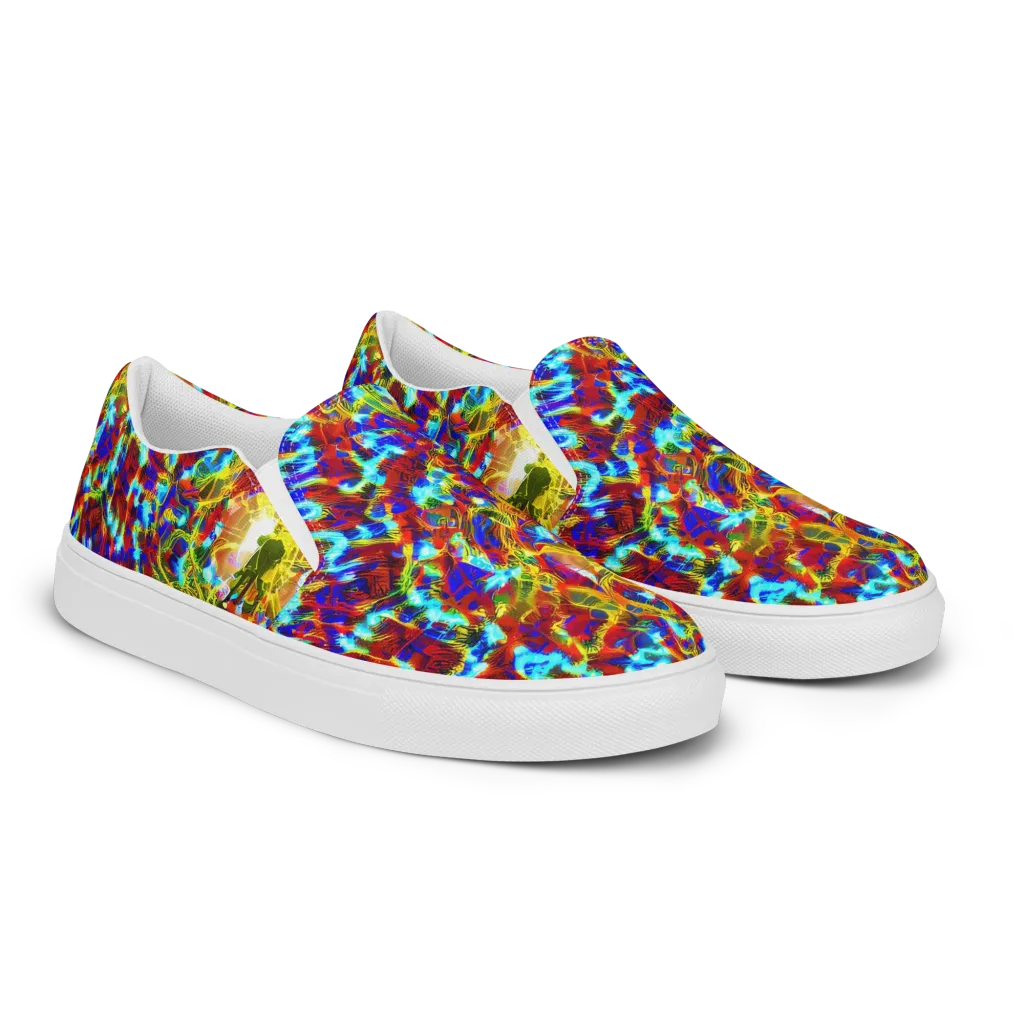 Electric Tempest on Men's Slip-On Canvas Shoes — Right Front