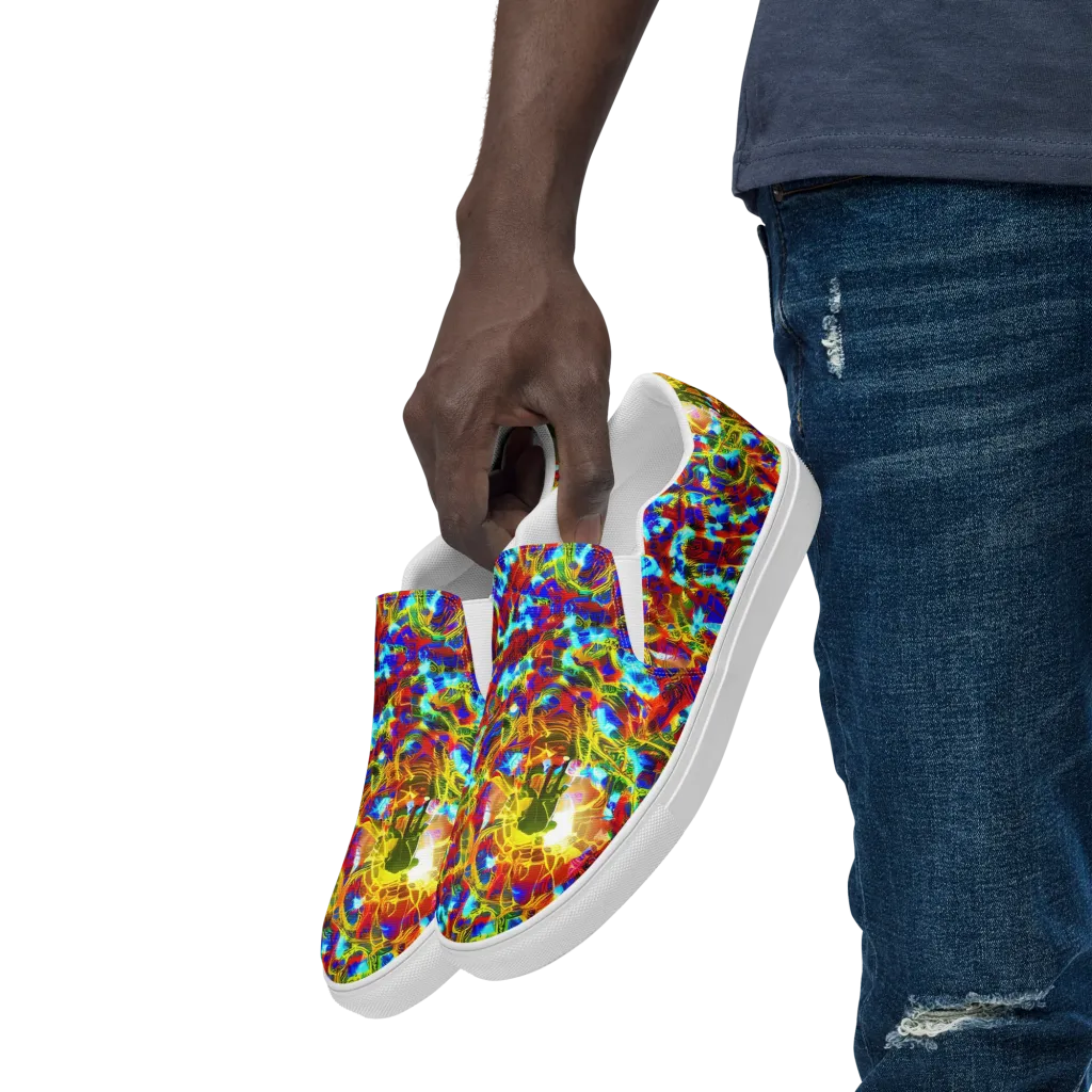 Electric Tempest on Men's Slip-On Canvas Shoes — Left Front