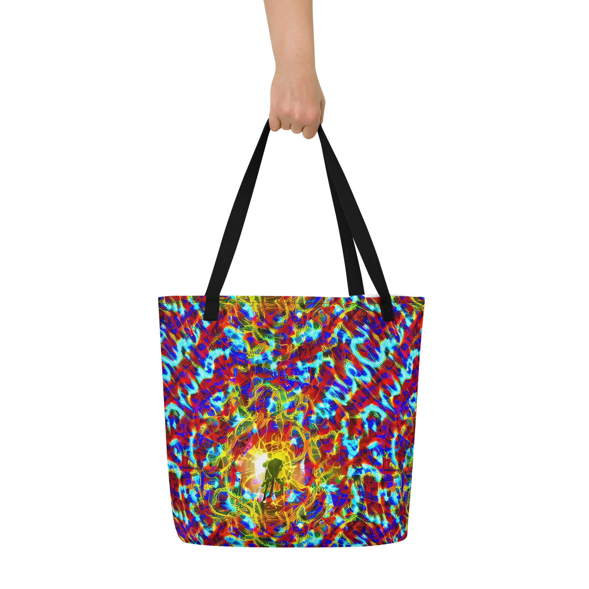 Electric Tempest on Large Tote Bag W/ Pocket — Front