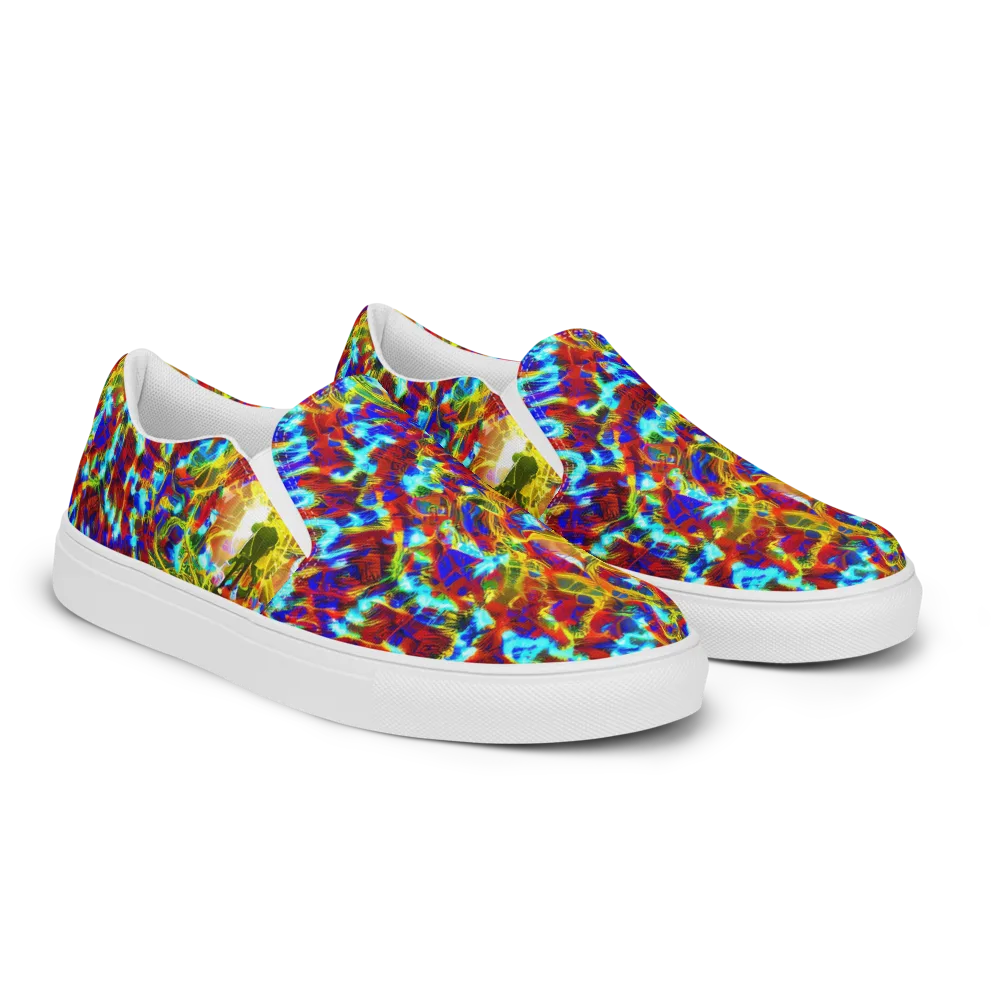 Electric Tempest on Women's Slip-On Canvas Shoes — Right Front