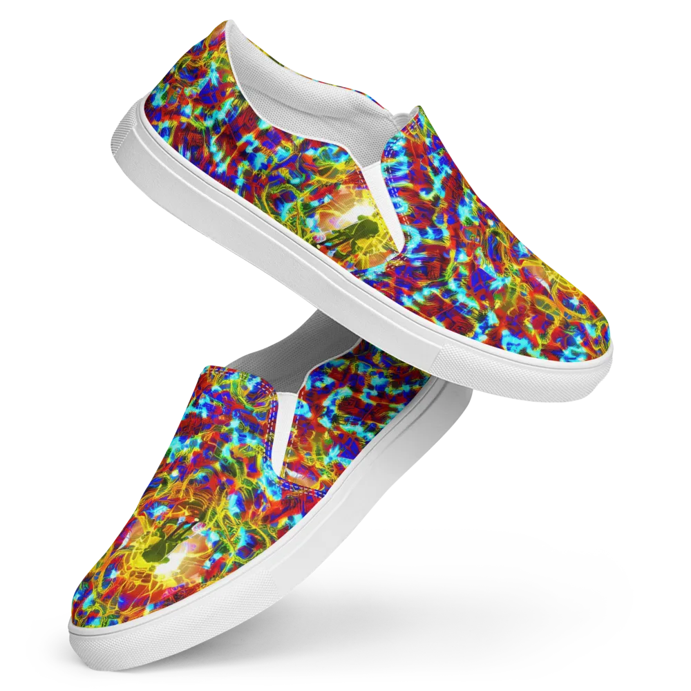 Electric Tempest on Women's Slip-On Canvas Shoes — Front