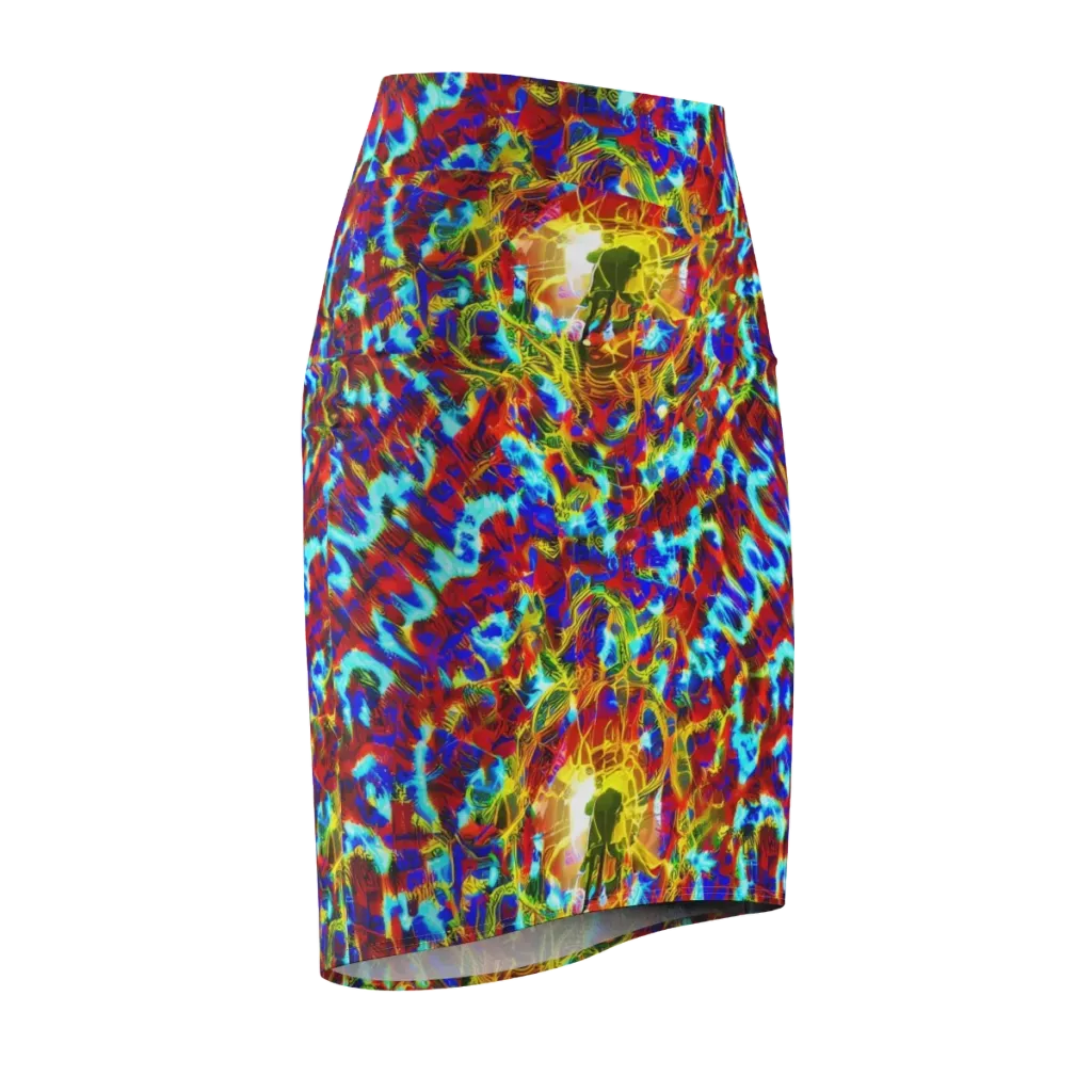 Electric Tempest on Pencil Skirt — Front Side